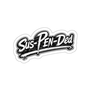 Sus Pen Ded Sticker black and white