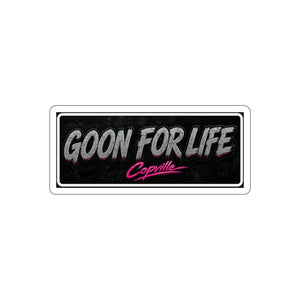 Goon For Life Retro Script Sticker (Black & Neon Pink)