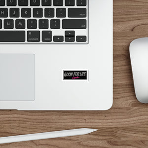 Goon For Life Retro Script Sticker (Black & Neon Pink)