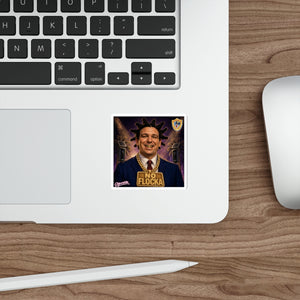 No Flocka Portrait Die-Cut Sticker — Humorous Pop Culture Political Parody