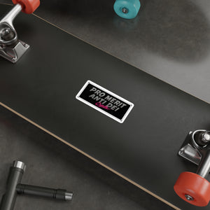 Pro Merit Anti Dei Die-Cut Sticker — Retro Black & Pink Laptop Decal