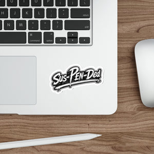 Sus Pen Ded Sticker black and white