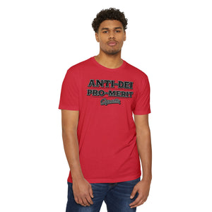 Anti-Dei Pro-Merit Graphic T-Shirt — Vintage Collegiate Script Tee