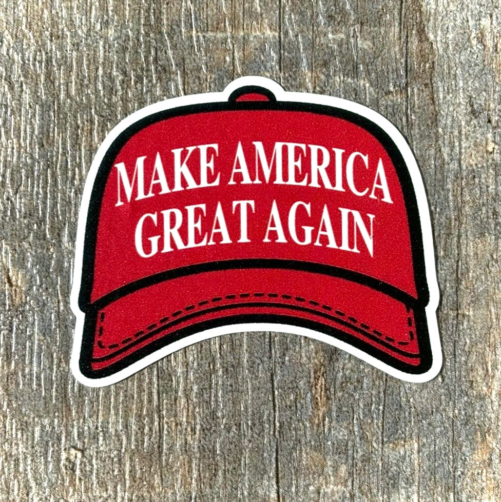 MAGA hat vinyl sticker