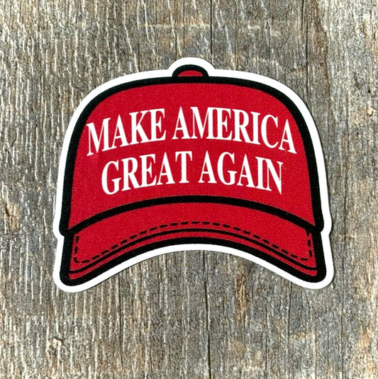 MAGA hat vinyl sticker